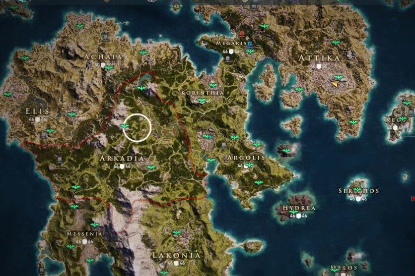 assassins creed odyssey map